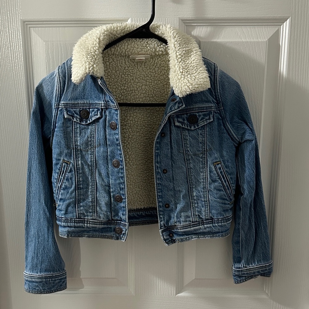 Cat & Jack Blue Jean Jacket with Cream Lining